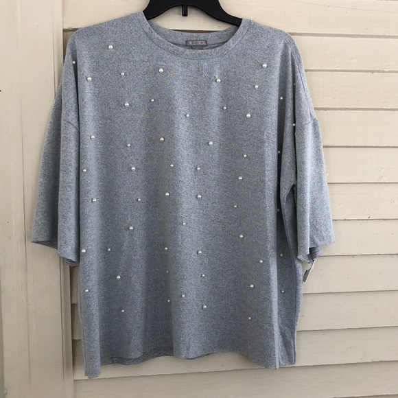 Falls Creek Sweaters - Falls Creek NWT gray short sleeve sweater pearl XL